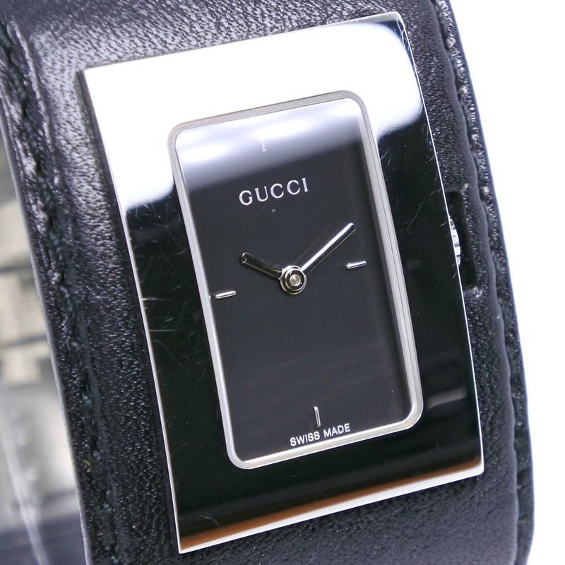 [GUCCI] Gucci 7800L Stainless Steel x Leather Quartz Analog Display Men's Black Dial Watch A Rank