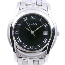 [GUCCI] Gucci 5500m stainless steel black quartz analog display men's black dial watch