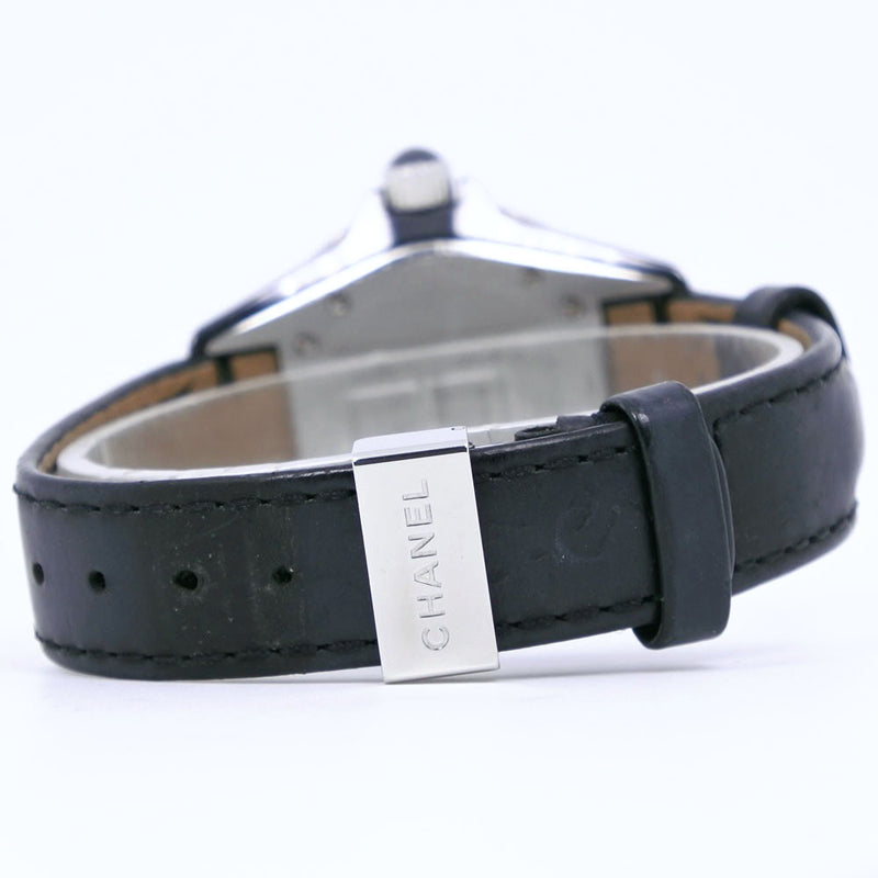 [CHANEL] Chanel J12 H0680 Stainless steel x Leather Black Quartz Analog Ladies Black Dial Watch