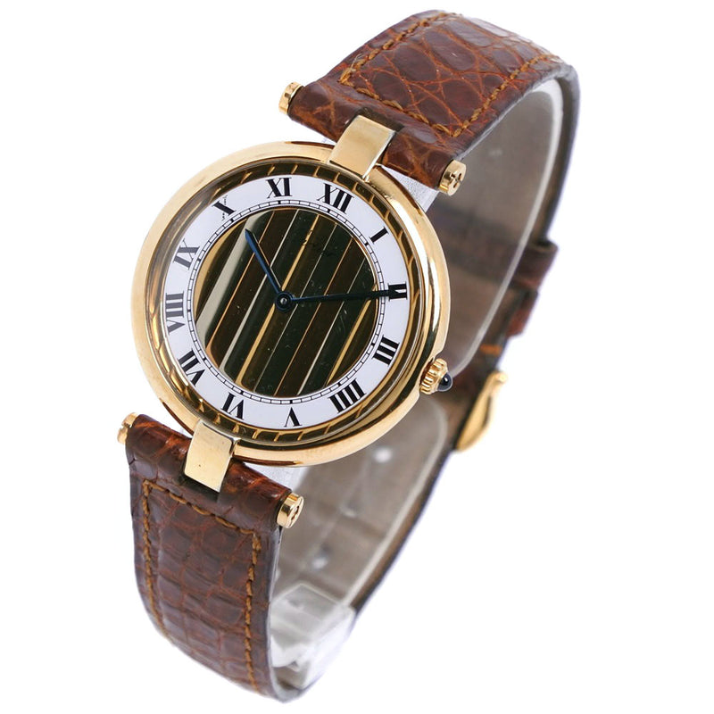 [Cartier] Cartier Masu Vermille Silver 925 × Reloj de dial de oro de cuarzo de oro de cuero lantel