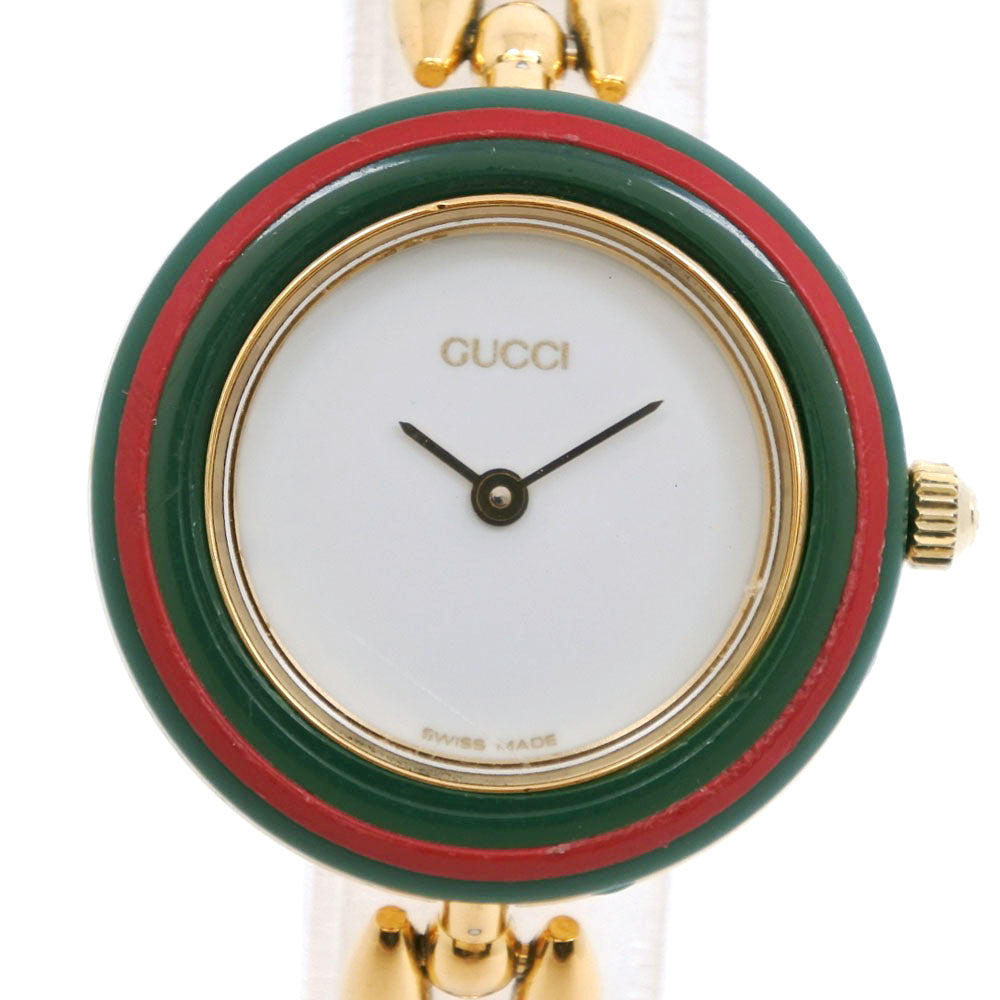 GUCCI】グッチ チェンジベゼル 11/12.2 金メッキ クオーツ アナログ