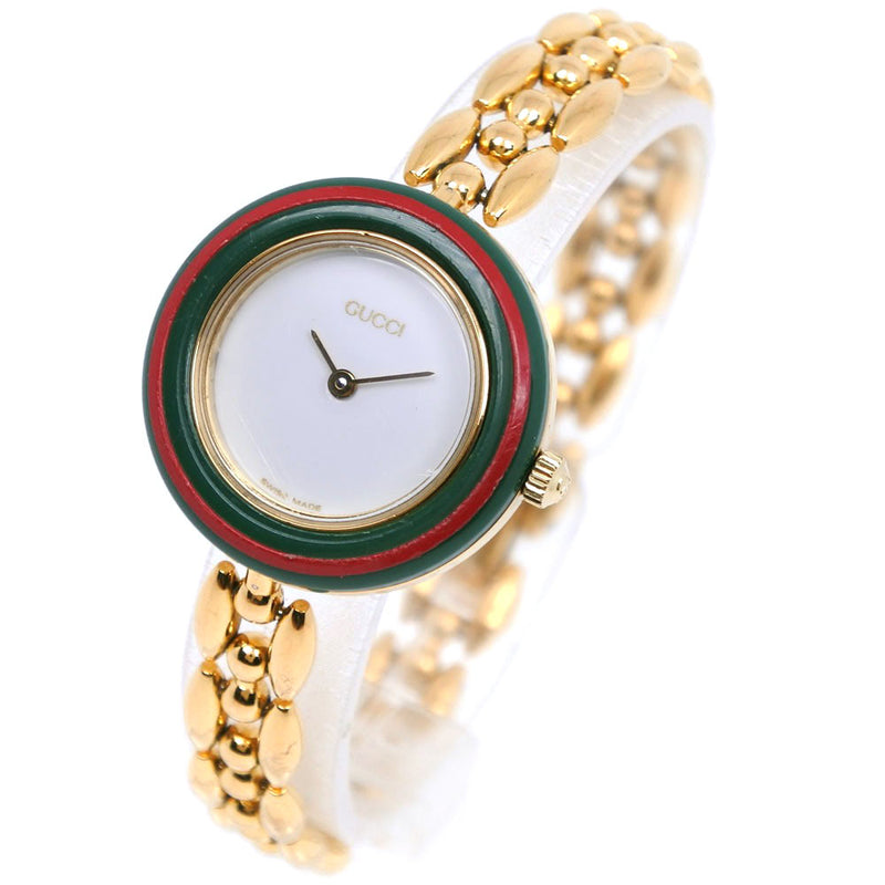 GUCCI】グッチ チェンジベゼル 11/12.2 金メッキ クオーツ アナログ