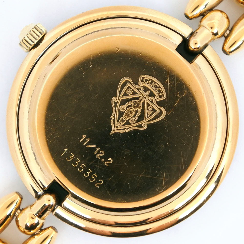 GUCCI】グッチ チェンジベゼル 11/12.2 金メッキ クオーツ アナログ