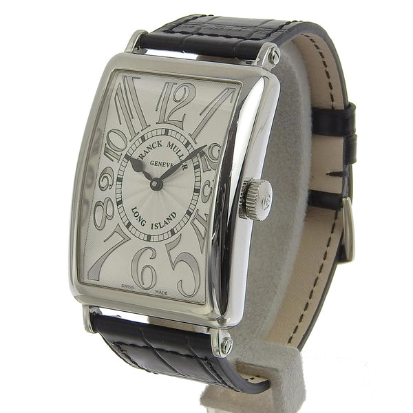 [Franck Muller] Frank Muller Long Island Relief 1200SC REL Stainless Steel x Leather Automatic Wind Analog L display Men's Silver Dial Watch A Rank