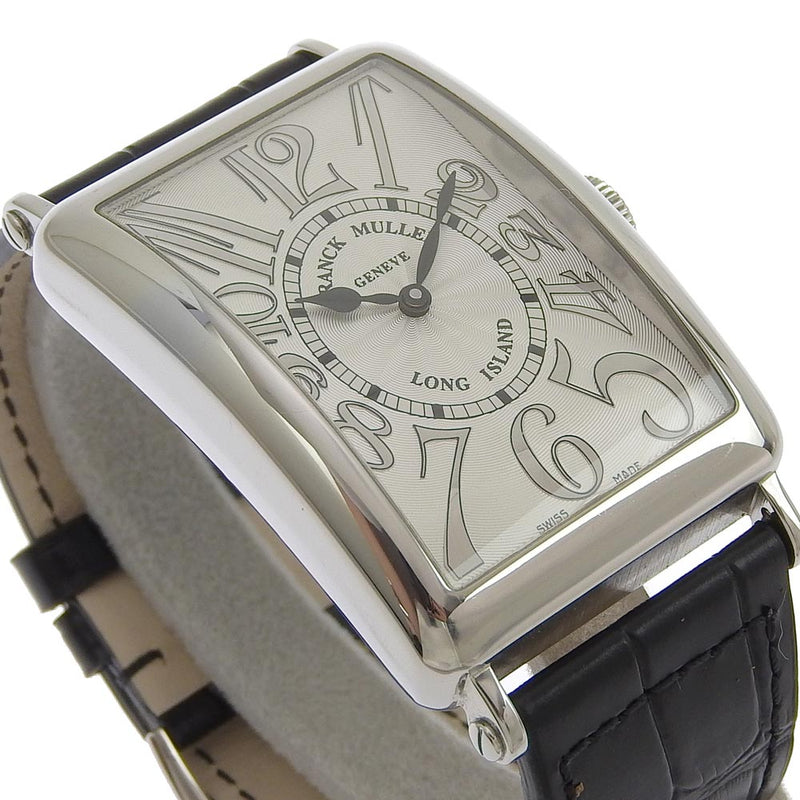 [Franck Muller] Frank Muller Long Island Relief 1200SC REL Stainless Steel x Leather Automatic Wind Analog L display Men's Silver Dial Watch A Rank