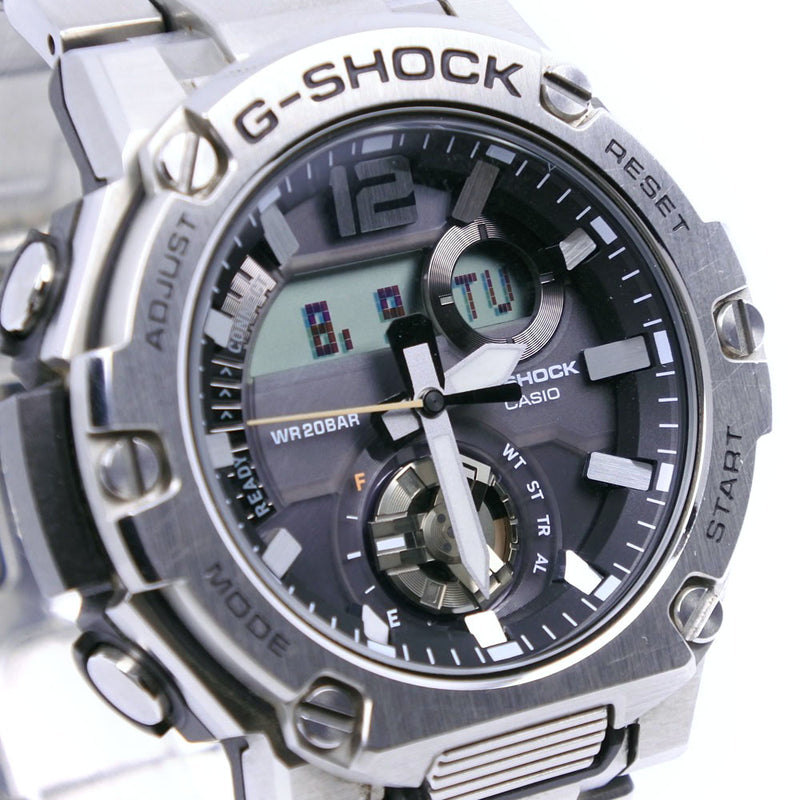 [casio] Casio太阳能G-Shock G-Steelgst-B300不锈钢钢银牌硬模拟显示男士黑色表盘等级