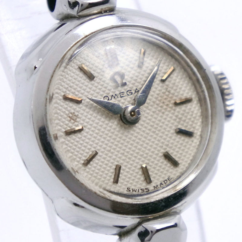 【OMEGA】オメガ
 アンティーク cal.481 ステンレススチール×レザー シルバ― 手巻き アナログ表示 レディース シルバ―文字盤 腕時計