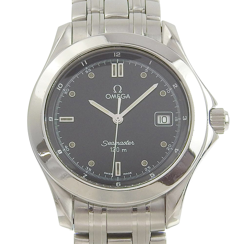 【OMEGA】オメガ シーマスター120M ステンレススチール シルバー クオーツ メンズ 黒文字盤 腕時計