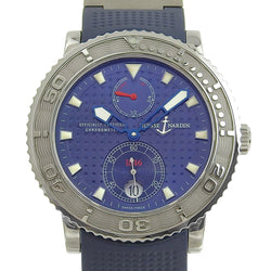 [Ulysse Nardin] Yuris Naldan Marine Bluemax 263-58LE-3 스테인리스 스틸 X 고무 Sylva-A-Awinding Power Reserve Men 's Navy Dial Watch A+Rank