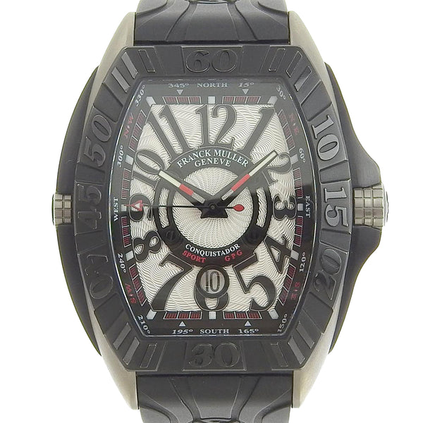 【FRANCK MULLER】フランクミュラー
 コンキスタドール・グランプリ 8900SCDTGPG チタン×ラバー ブラック 自動巻き アナログ表示 メンズ シルバ―文字盤 腕時計
Aランク