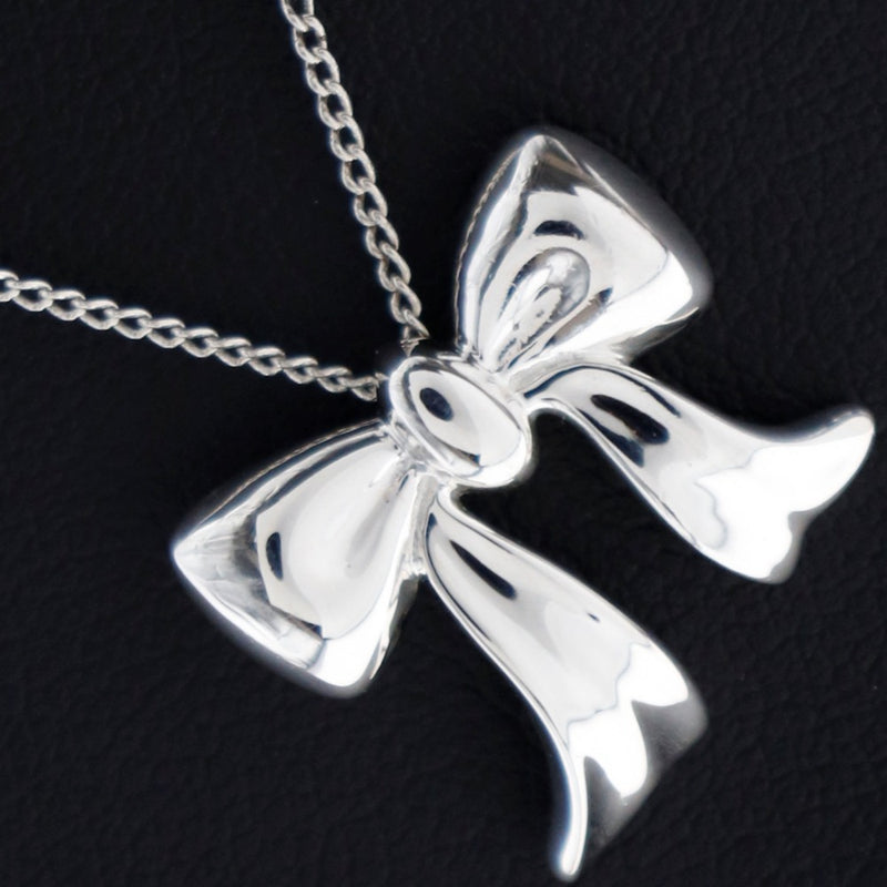 [TIFFANY & CO.] Tiffany Ribbon Necklace Silver 925 Ladies Necklace A+Rank