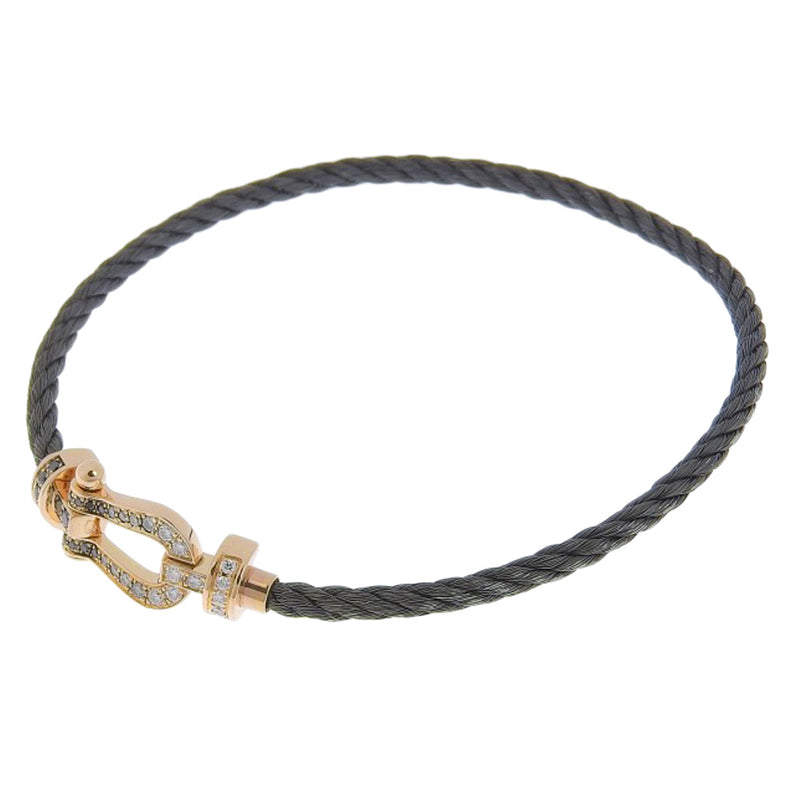 [Fred] Fred Force 10 Mini K18 Pink Gold X Wire Cord X Diamond/Black Diamond Black Unisex Bracelet SA Rank