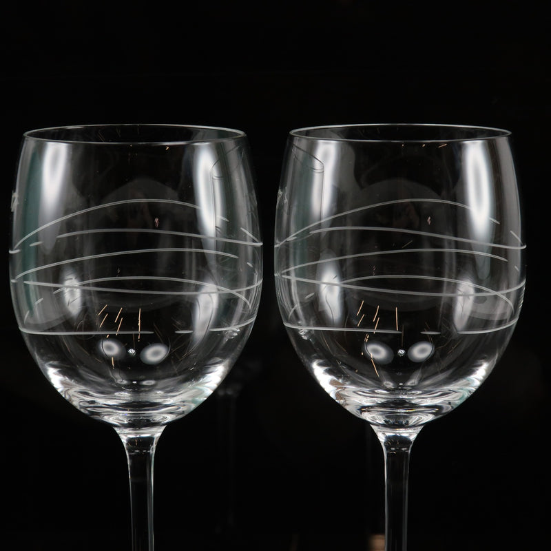 [TIFFANY & CO.] Tiffany Kadenz Wine Glass × 2 2772 3926 Glass Crystal 2017 engraved _ glass