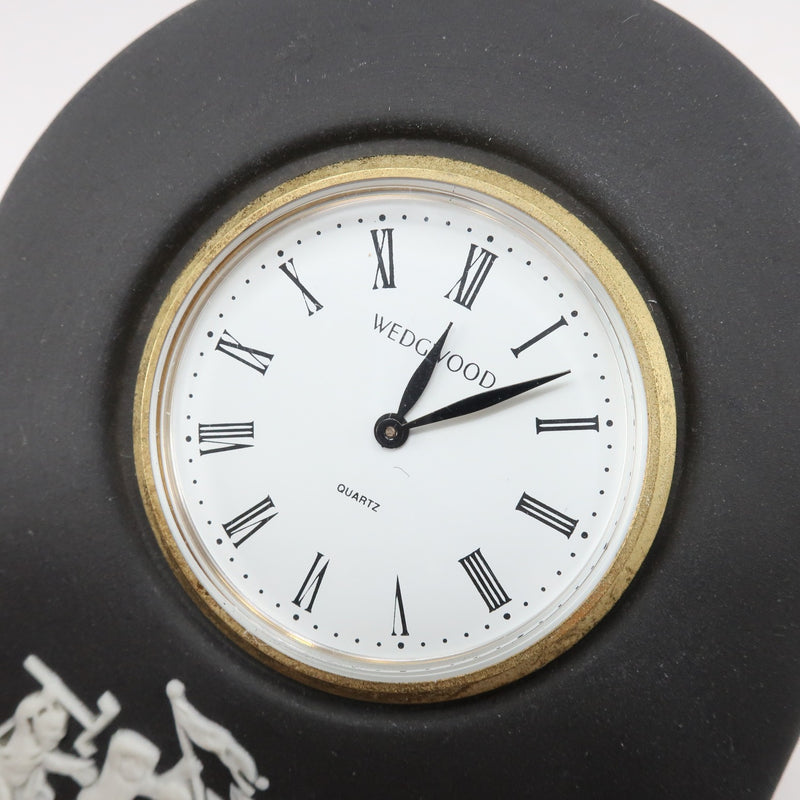 ウェッジウッド ジャスパー（ブラック） グリシャンクロックM - 置時計