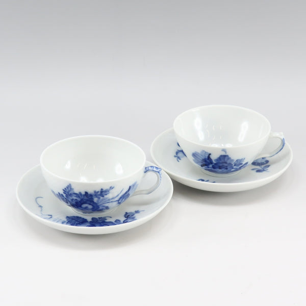[Royal Copenhagen] Royal Copenhagen Blue Flower Plain & Curve Cup & Saucer X 2 Tableware A Rank