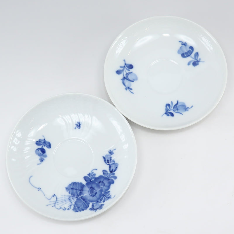 [皇家哥本哈根]皇家哥本哈根蓝色花平原和曲线杯和碟子x 2餐具