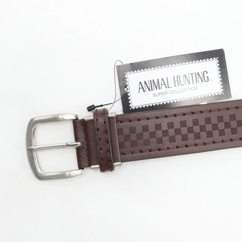 [Animal Hunting] Animal Hunting Cowhide Belt Unused storage Calf Brown Men's Belt S rank