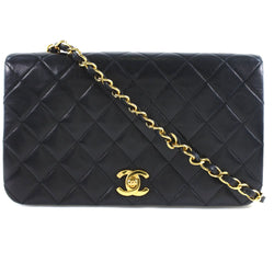 [CHANEL] Chanel Chain Shoulder Matrasse Shoulder Bag Rumskin Black Ladies Shoulder Bag A-Rank