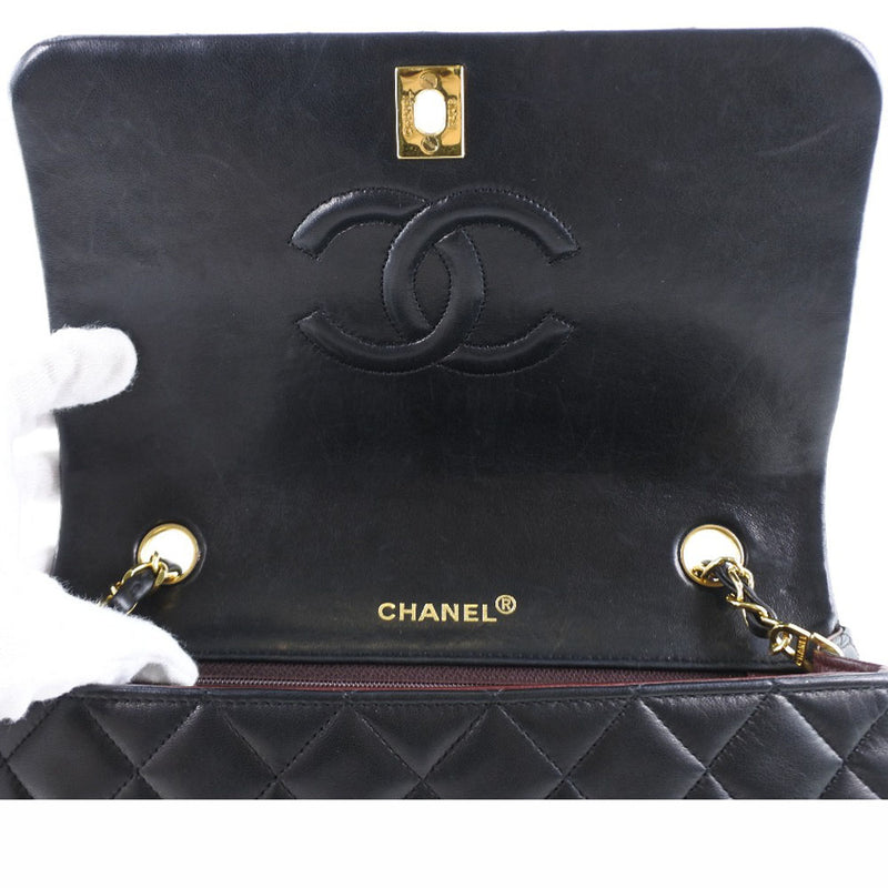 [Chanel] Bolso de hombro de la cadena de chanel Bolso de hombro Rumskin Bolso de hombro Black Ladies A-Rank