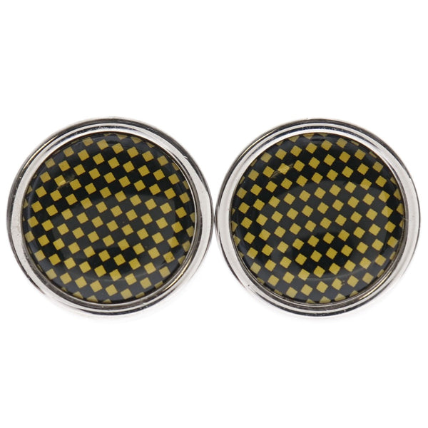 [DUNHILL] Dunhill Check Pattern Silver Men's Cuffs A Rank