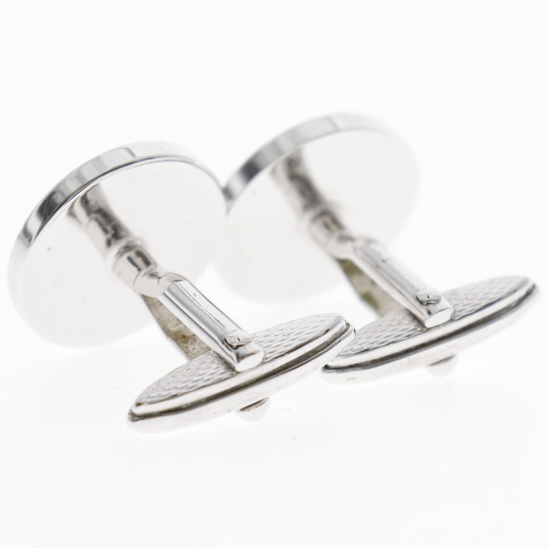 [DUNHILL] Dunhill Check Pattern Silver Men's Cuffs A Rank