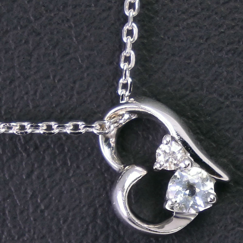 [4 ° C] Collar de corazón marino Yeong K18 Oro blanco x azul PARS X Diamond Heart Ladies A-Rank