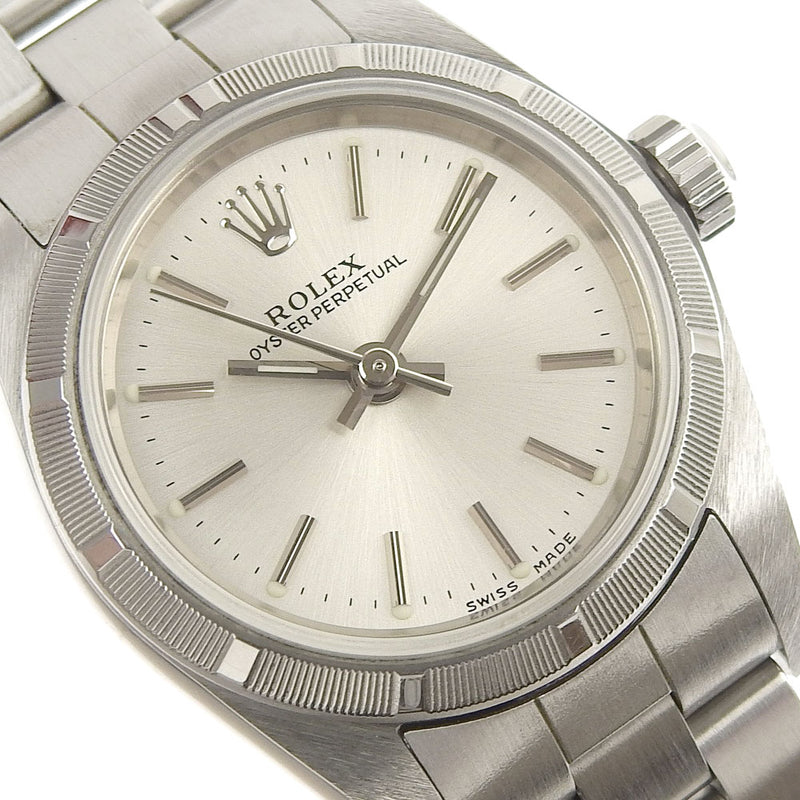 【ROLEX】ロレックス
 オイスターパーペチュアル 腕時計
 K番 76030 ステンレススチール 自動巻き アナログ表示 シルバー文字盤 Oyster perpetual レディース