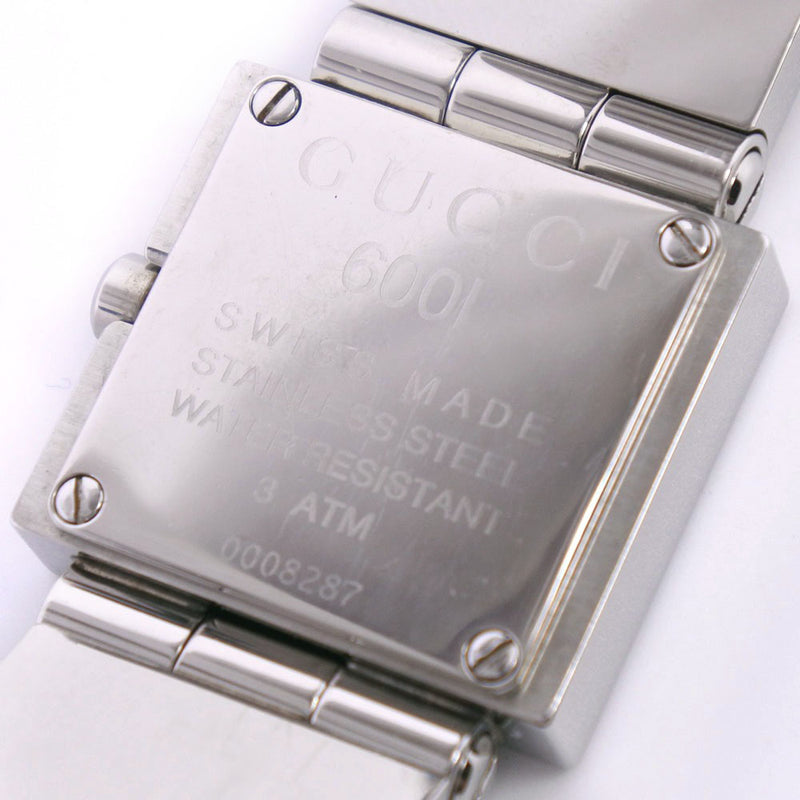 【GUCCI】グッチ
 腕時計
 600L ステンレススチール シルバー クオーツ 黒文字盤 レディース