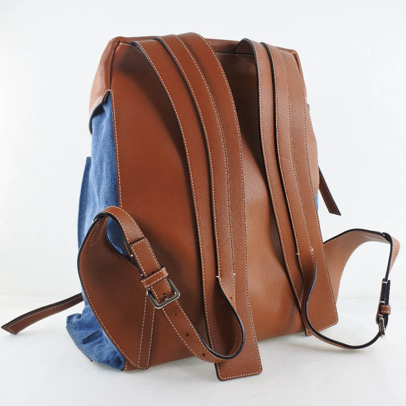 [LOEWE] Loewe T -backpack Small denim x Calf Blue/Tea Unisex Backpack/Daypack A Rank