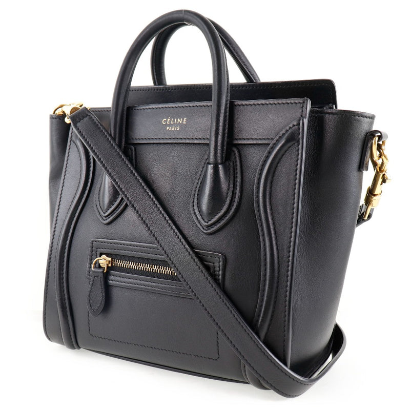 [Celine] Celine Raggenano Shopper 2WAY Shoulder Calf Black Ladies Handbag