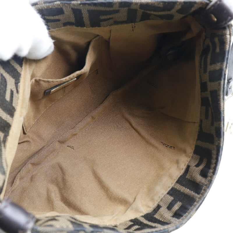 [FENDI] Fendi Zukka Canvas x Calf Tea Ladies Shoulder Bag