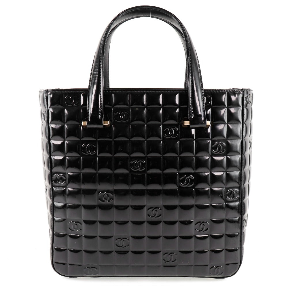 CHANEL】シャネル チョコバー エナメル 黒 レディース ハンドバッグ