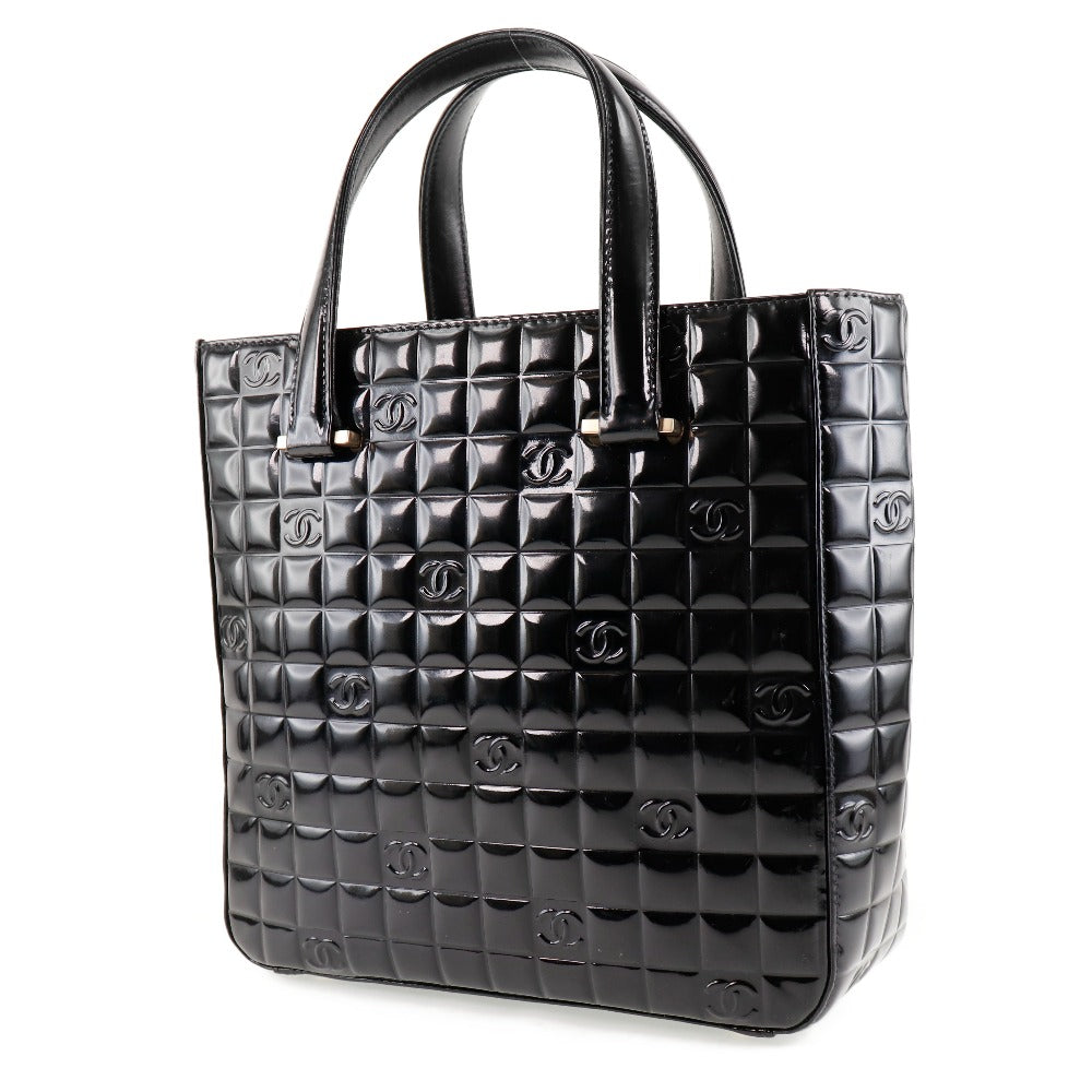 CHANEL】シャネル チョコバー エナメル 黒 レディース ハンドバッグ
