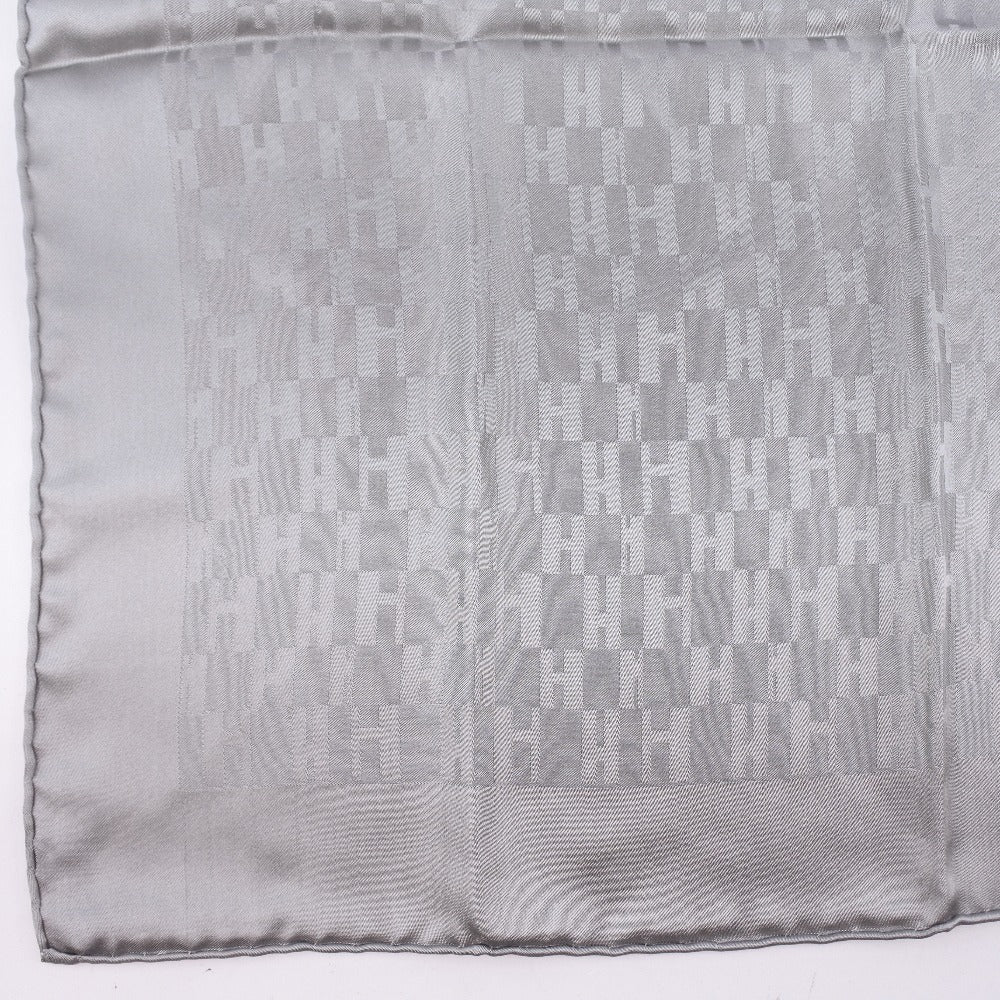 HERMES】エルメス ポケットチーフ スカーフ シルク グレー ユニ
