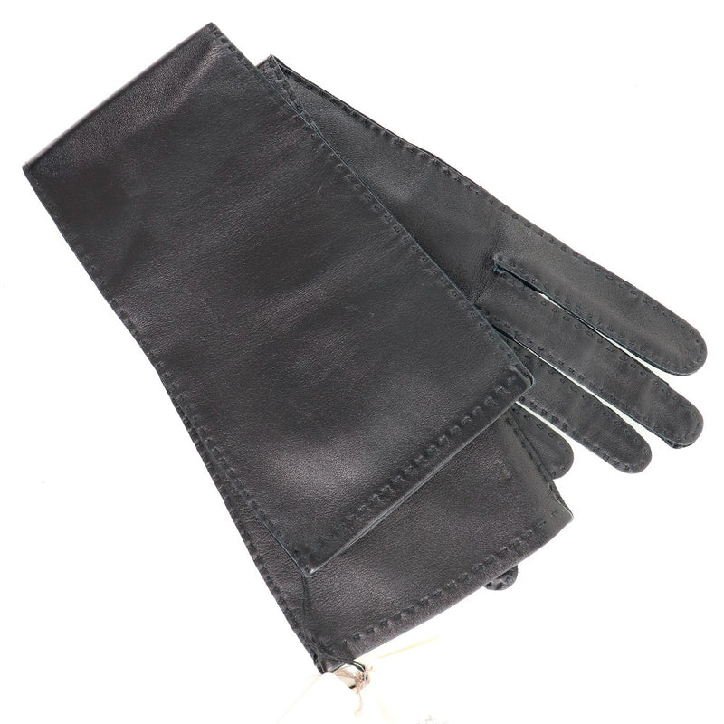 [Hermes] Guantes de guantes Hermes 001772G-01-065 Calf noir Glove Black Ladies S Rank