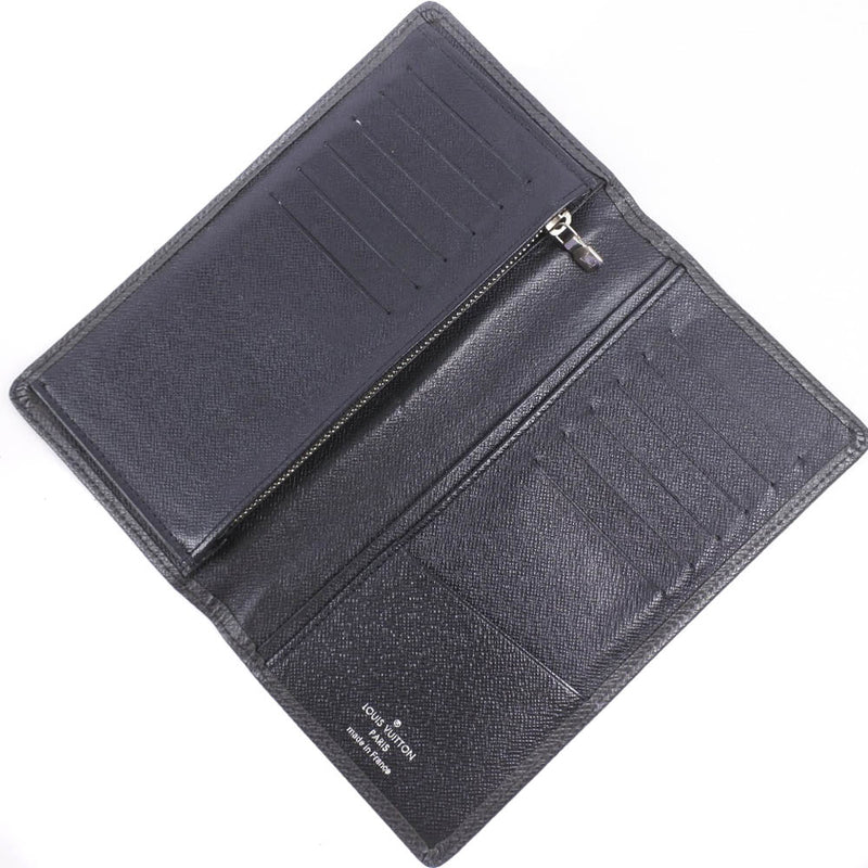 [LOUIS VUITTON] Louis Vuitton Portofoyle Blaza M32838 Long Wallet Taiga Acaju Black TA0194 Engraved Men's Long Wallet