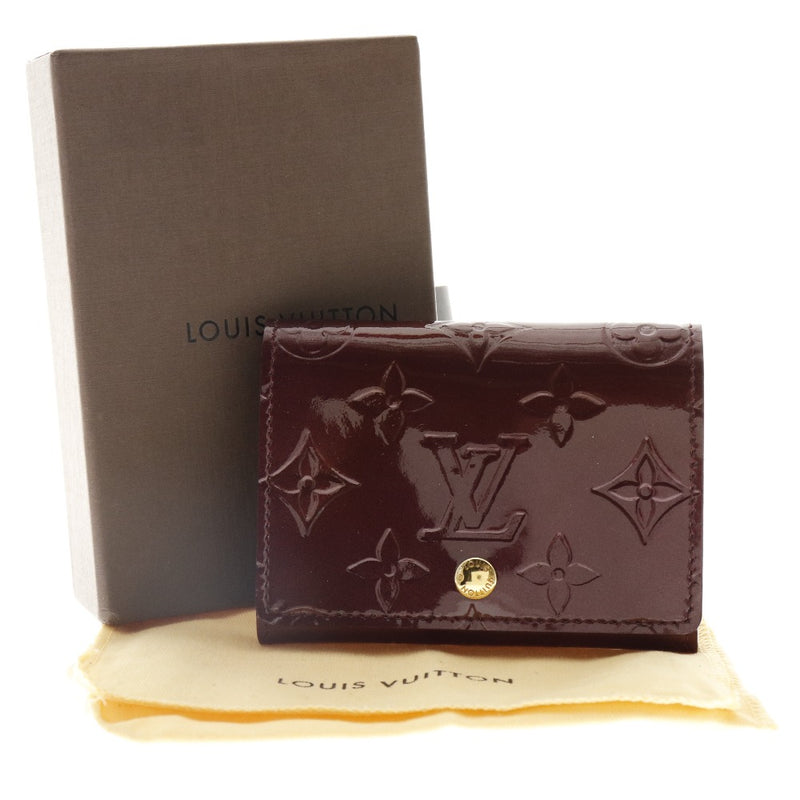 [LOUIS VUITTON] Louis Vuitton Cartodu Visit Bizit M91540 Card Card Card Card Card Verni Rouge For Vyde Red CA1182 Encourted Ladies Card Case A Rank