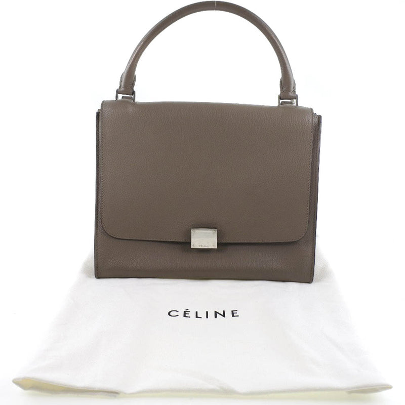 [Celine] Celine Trapese shoulder bag Calf x Swedy Gray Ladies Shoulder Bag A Rank