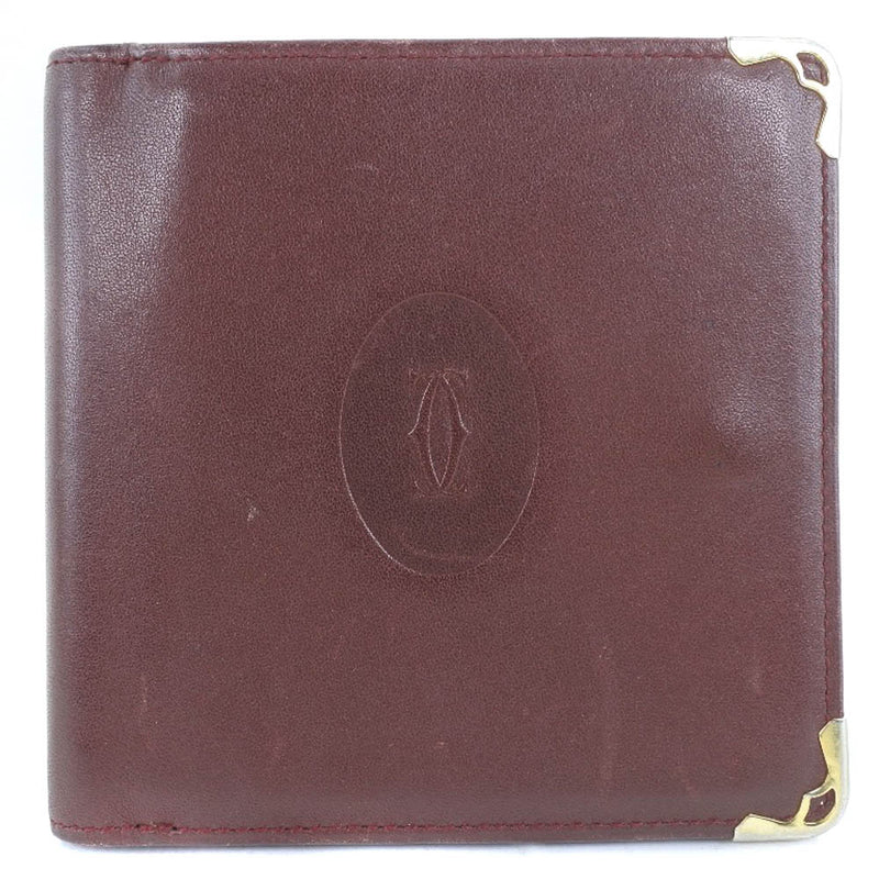 [Cartier] Cartier Bi -fold Wallet Calf Bordeaux Unisex Bi -fold wallet