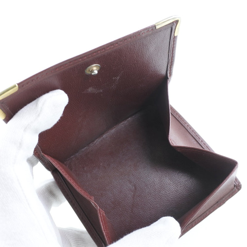 [Cartier] Cartier Bi -Fold Wallet Calf Bordeaux unisex bi -fold钱包