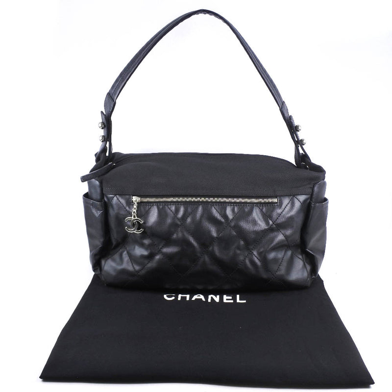 [Chanel] Chanel Paris Beerrit Shoulder Bag Bartf x lienzo Bolso de hombro de damas negras