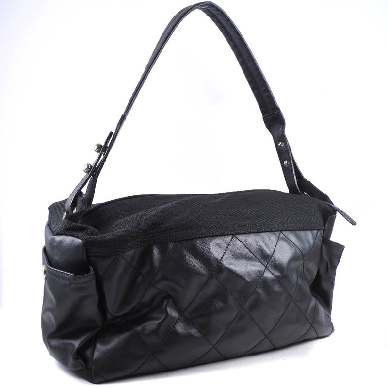 [Chanel] Chanel Paris Beerrit Shoulder Bag Bartf x lienzo Bolso de hombro de damas negras