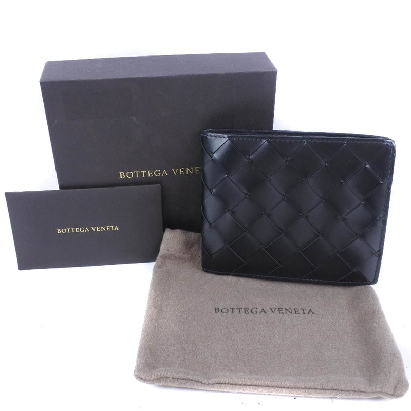 [Bottegaveneta] Bottega veneta Intrecciato双折钱包小牛黑人双折钱包A级