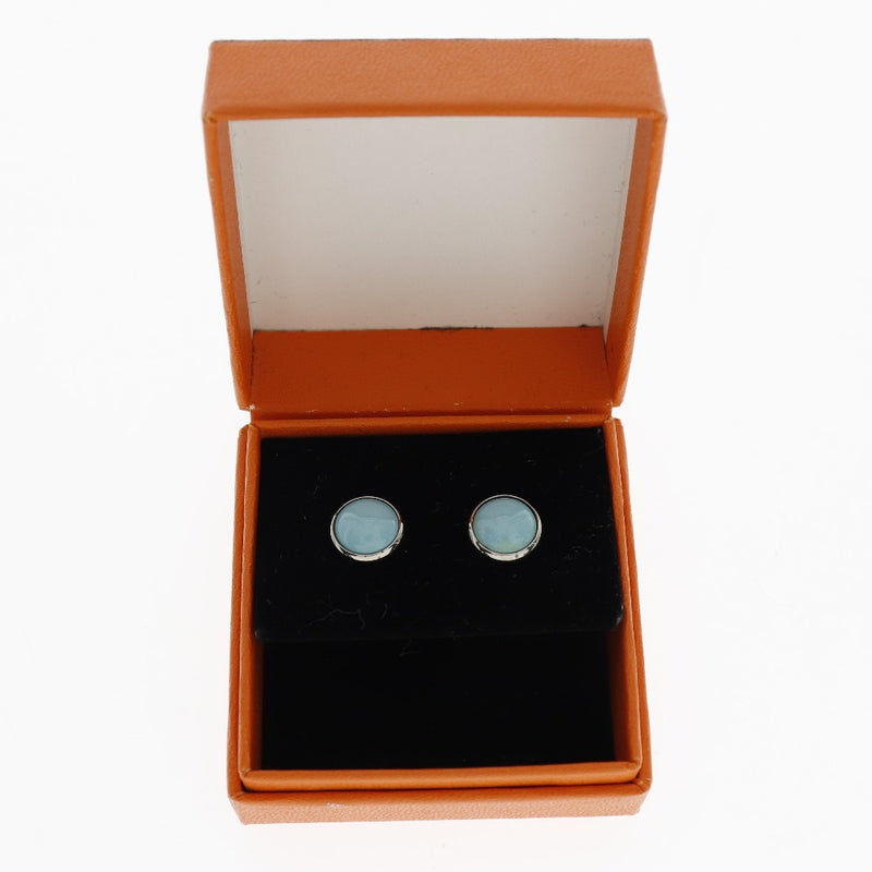 [HERMES] Hermes Eclipse Silver Light Blue Ladies Earrings A+Rank