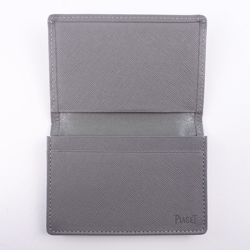 [Piaget] Piagier Leather Grey Unisex Card Case A+Rank