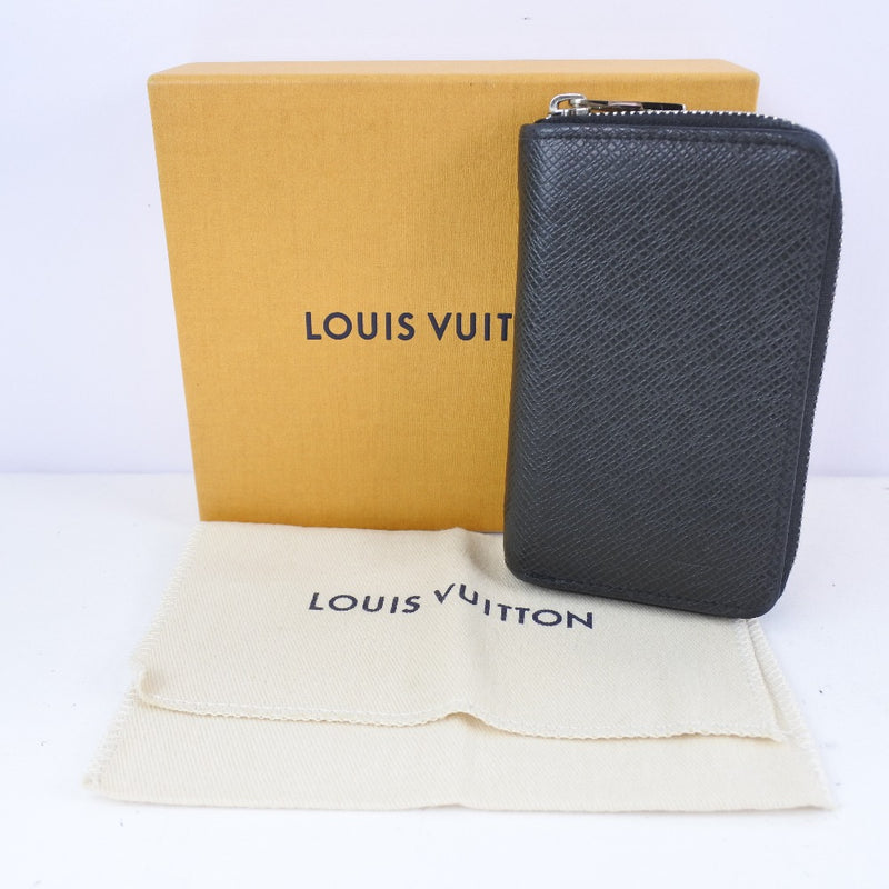 [LOUIS VUITTON] Louis Vuitton Zippy Coin Purse Purse M30511 Taiga Black MI4107 Engraved Men's Coin Case A-Rank
