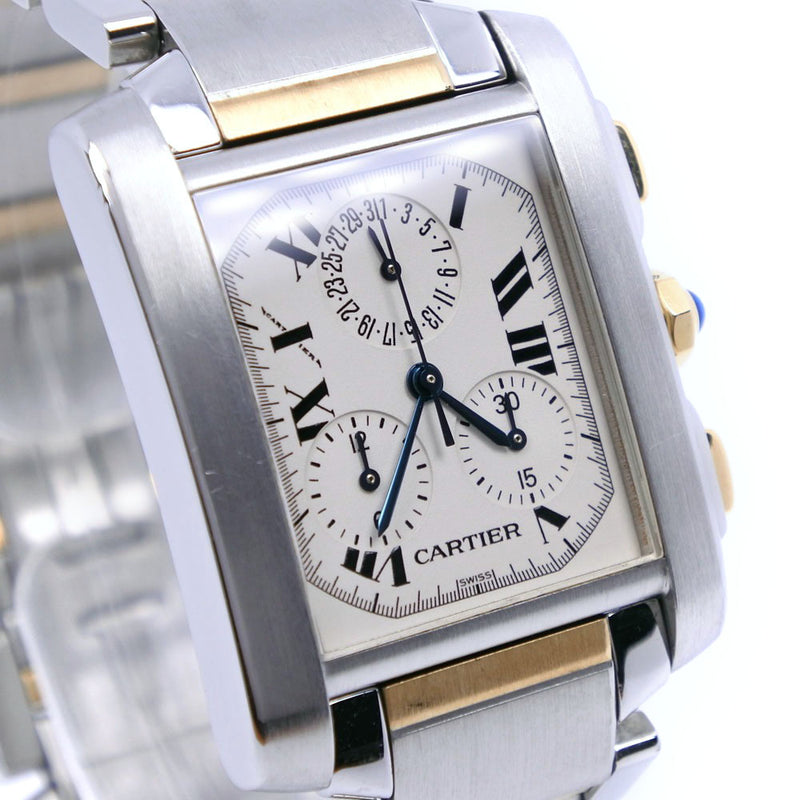 【CARTIER】カルティエ
 タンクフランセーズLM クロノリフレックス W51004Q4 ステンレススチール×YG クオーツ アナログ表示 メンズ 白文字盤 腕時計
A-ランク