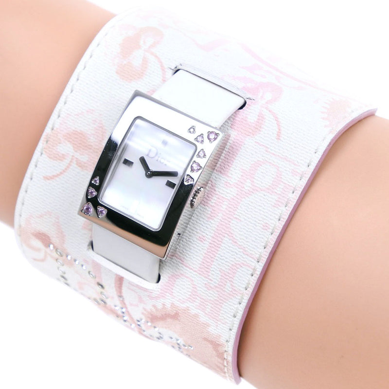 Aランク クリスチャンディオール マリス D78-1093 ホワイトシェル文字盤 クォーツ 腕時計 ステンレススチール ピンク Christian Dior