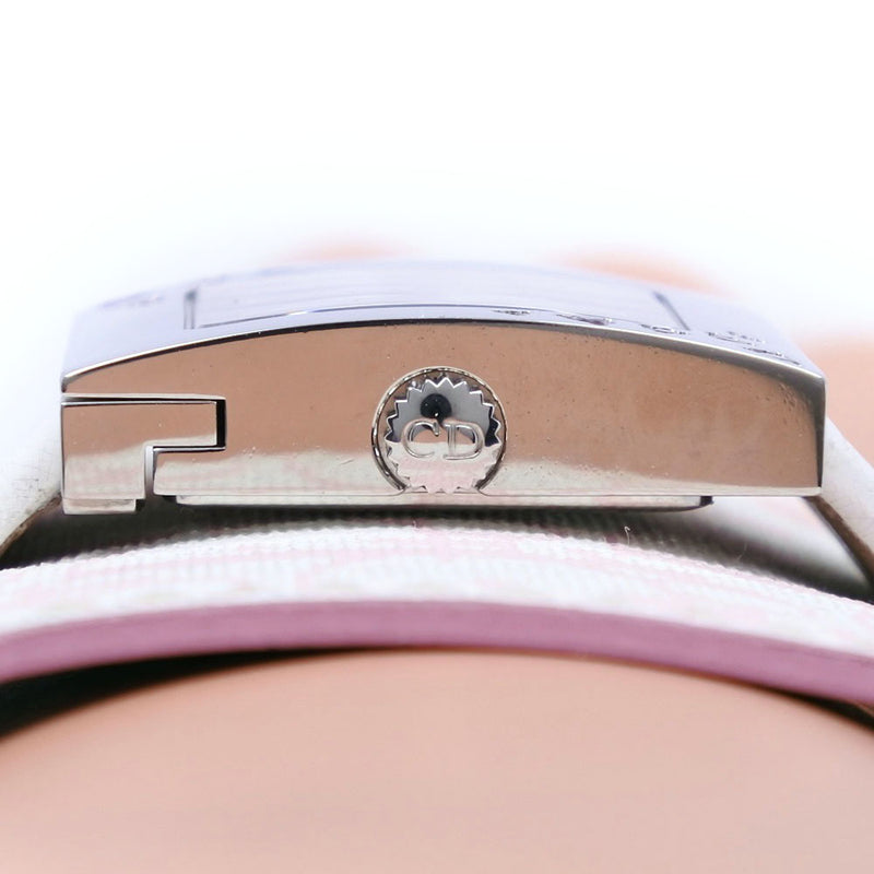 [DIOR] Christian Dior Maris D78-1093 Stainless steel x Leather White/Pink Quartz Ladies White Shell Dial A Rank
