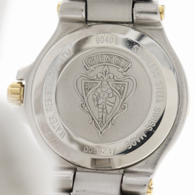 【GUCCI】グッチ
 9040L ステンレススチール×金メッキ シルバー クオーツ アナログ表示 レディース ベージュ文字盤 腕時計
